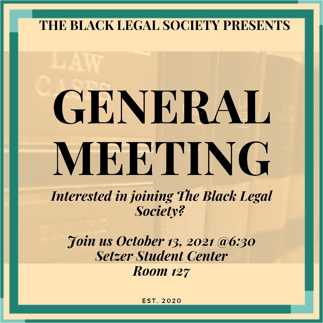 BLSLamar's tweet photo. Join us this next week on October 13 at 6:30 p.m and learn how you can join Black Legal Society!👨🏾‍⚖️👩🏾‍⚖️⚖️ https://t.co/4FNQrQPwpL