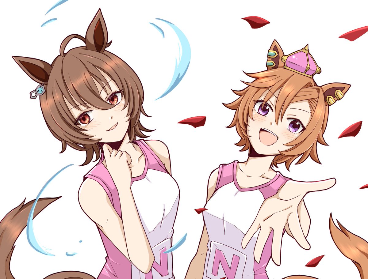 agnes tachyon (umamusume) multiple girls animal ears horse ears 2girls tail brown hair horse tail  illustration images