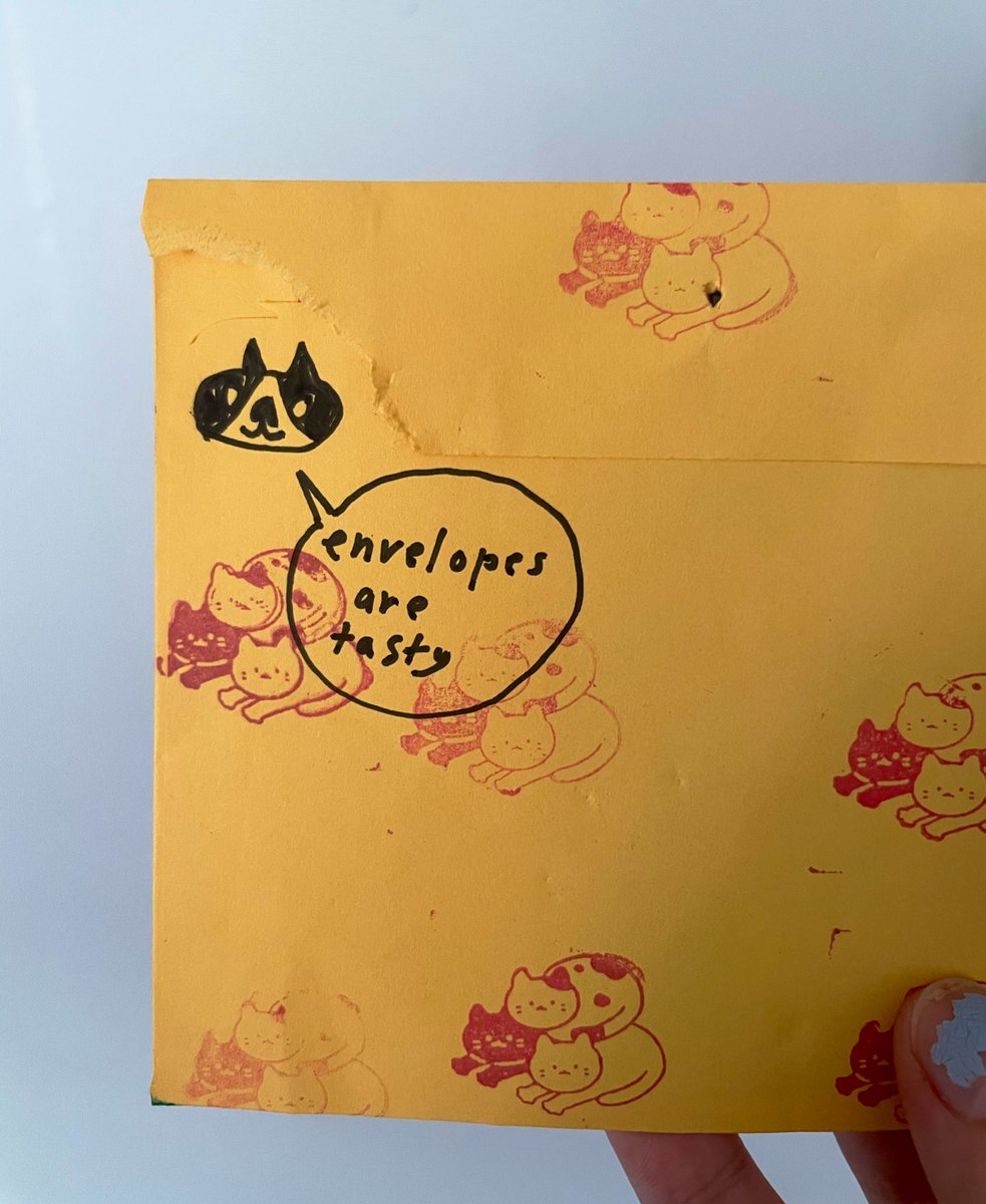 buy things from independent artists, they'll send you your stuff in cat munched-on envelopes