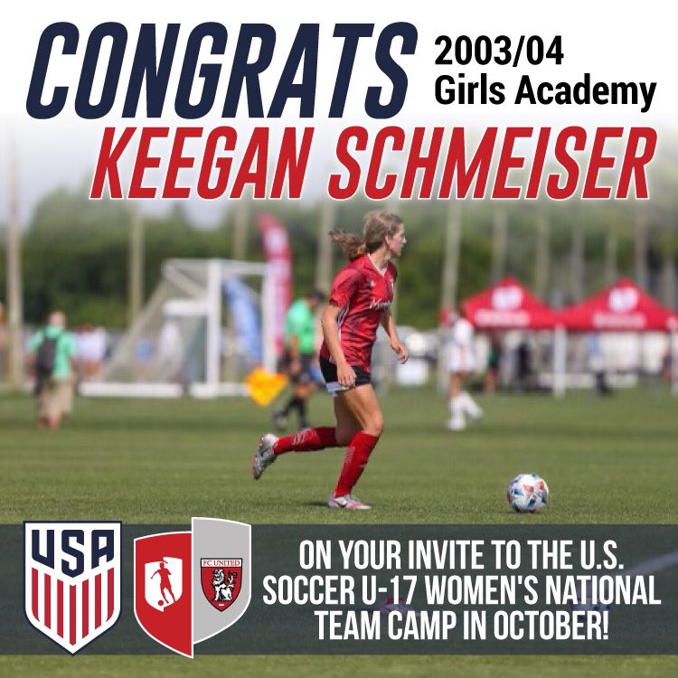 Chicago FC United (@chicagofcunited) on Twitter photo Big congratulations to Keegan, from our <a href="/GAcademyLeague/">Girls Academy</a> 03/04โs, on her US Soccer U17 <a href="/USYNT/">U.S. Soccer YNT</a> Camp Invitation!
We are all extremely proud of you!
<a href="/ImCollegeSoccer/">College Soccer Truth โข</a>
#WinTheDay #GoFCU #LTG Big congratulations to Keegan, from our <a href="/GAcademyLeague/">Girls Academy</a> 03/04โs, on her US Soccer U17 <a href="/USYNT/">U.S. Soccer YNT</a> Camp Invitation!
We are all extremely proud of you!
<a href="/ImCollegeSoccer/">College Soccer Truth โข</a>
#WinTheDay #GoFCU #LTG