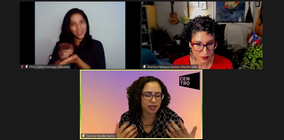 CentroPR's tweet photo. How is ambiguity generative to thinking about the negations that people are making in Puerto Rico about race?
#puertoricostainomovement with @sherinafs & @yarimarbonilla
#PRSL & #Bilingual services offered! https://t.co/q8VXGgYIre