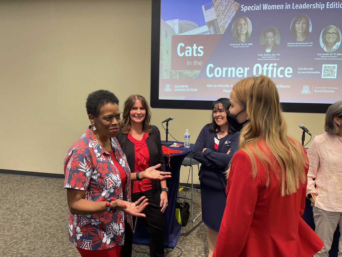 Wildcat_Culture's tweet photo. .@arizonaalumni Cats in the Corner Office | Women’s Leadership Panel “Define your brand: Excellence, Kindness and Humility” - Daisy Jenkins https://t.co/7yGrLp7uUI