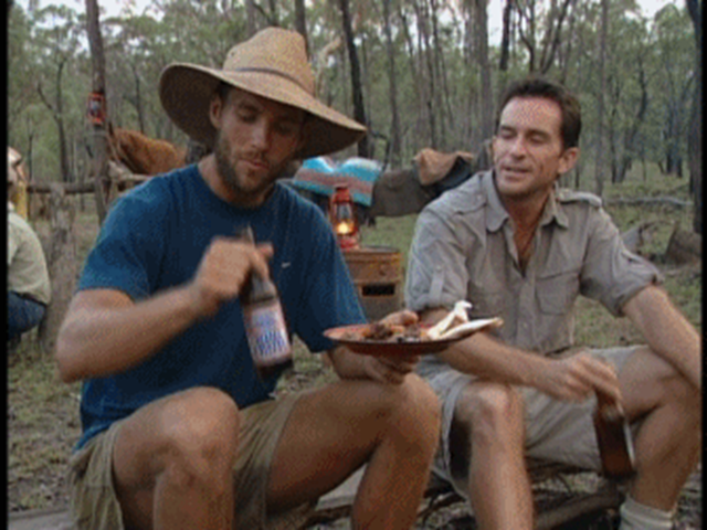 SurvivorStick's tweet photo. We've had the flashback to 15 minutes ago and now the flashback within a flashback, so what's next? Jeff daydreaming at tribal and a little thought bubble above him flashing back to when he got to drink beer with Colby?#Survivor https://t.co/2UdKpVDam3