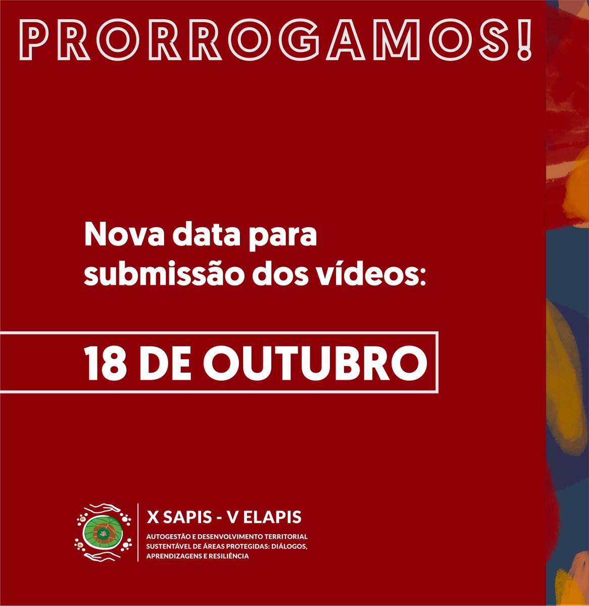 sapis_elapis's tweet image. Saudações! O prazo para envio dos vídeos foi prorrogado e a nova data é 18 de outubro. Não perca o prazo. Os vídeos devem ser publicados no Youtube e o link de compartilhamento deve ser inserido no formulário que consta no site do evento. 
doity.com.br/x-sapis