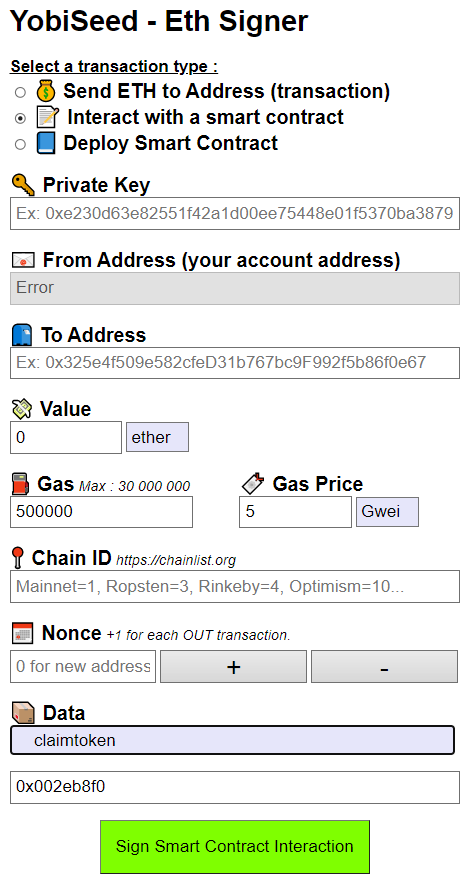 Custom wallet for cold transaction ! Perfect for our launch. I forked a project early this week. It will be open source on github soon.
#ETH #Wallet #Crypto #cryptocurrecy