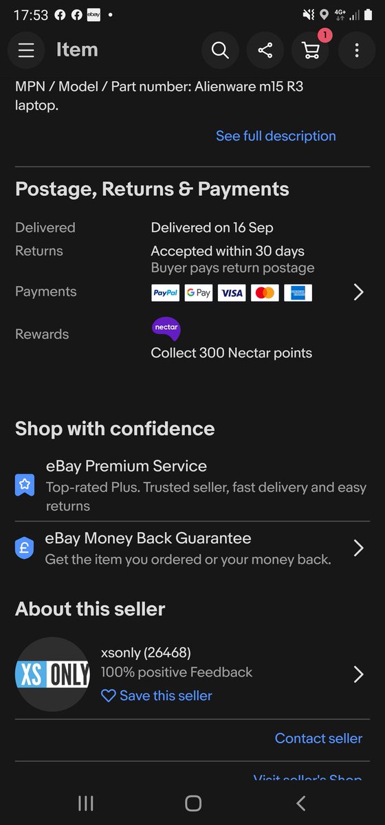 BahtatChopShop's tweet photo. @AskeBay can someone please help me with the seller. You can see here the listing states 30 Days for returns.
Since the item I question has become faulty they are now claiming its only 14 days. I have tried all the other contact channels and they don't get me anywhere. https://t.co/k2yRD61fNj