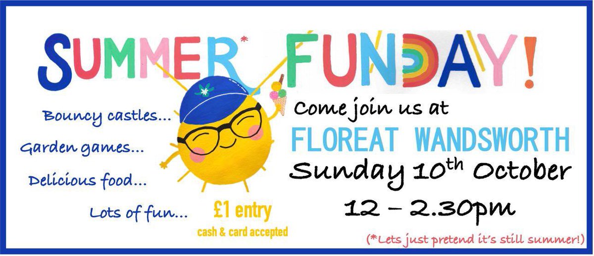 Can you please check your diaries and see what you are doing on Sunday between 12 - 2:30pm? Have a gap, and you would like to eat some delicious food, play some garden games, have your children distracted by a bouncy castle? Our Late Summer Funday is the place for you! £1 entry🙌🏼
