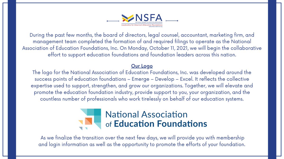 Please watch your email and our current social media platforms for updates. As always, you can contact us with any question or concern via email at Info@SchoolFoundations.org.