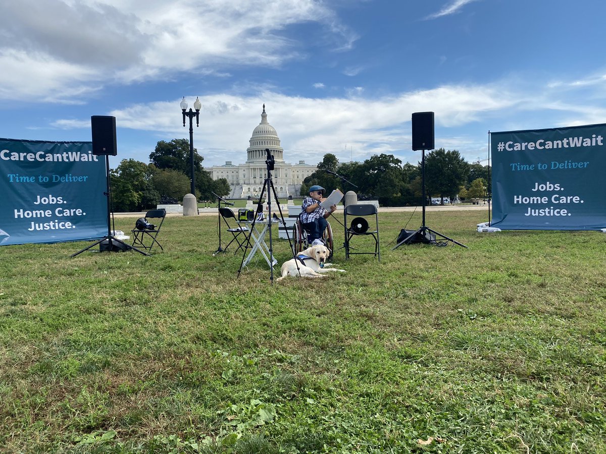 ColleenFlangan's tweet image. @SeeMiaRoll Thank YOU for joining our vigil to demand full funding for Home and Community based services to be passed in the #BBB Act #CareCantWait #ADAPT