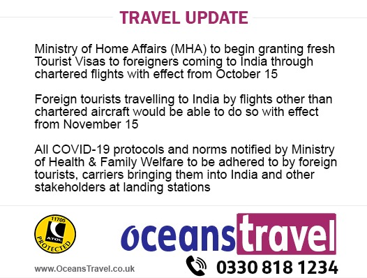 OceansTravel's tweet photo. Latest UK Covid Travel News, follow and like Oceans Travel's official page for more of the latest news!

Tourist Visas will come into effect beginning from the 15th of October.
.

.
 #travelagency #news #india #covid_19 #covid #travel #VISA #HomeAffairs https://t.co/43lJJzN4IR