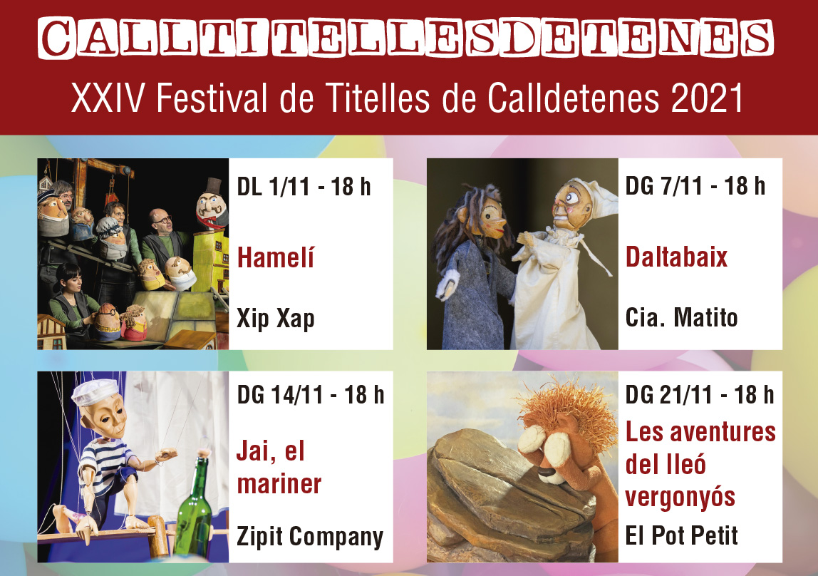 auditoricallde's tweet photo. ⚠️ ÚLTIMA SETMANA per comprar els abonaments de la temporada de titelles ⚠️ 

📅 01/11 - HAMELÍ de @xipxapteatre
📅 07/11 - DALTABAIX de @matitotitelles
📅 14/11 - JAI, EL MARINER de Zipit Company
📅 21/11 - LES AVENTURES DEL LLEÓ VERGONYÓS de @elpotpetit

https://t.co/LRJ66AHtAI https://t.co/0SZpUQr45h