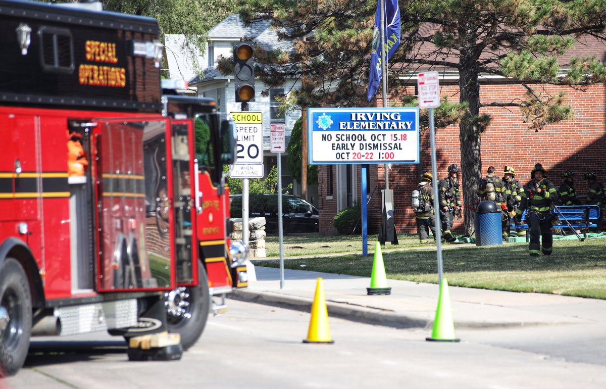 I’m out at Irving Elementary School where kids are being evacuated after the smell of gas was reported. <a href="/KansasGas/">Kansas Gas Service</a> along with the <a href="/WichitaFireDept/">WichitaFireDept</a> are on scene investigating.