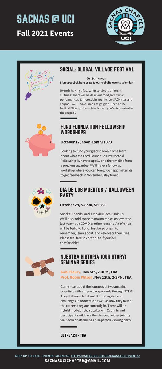 Take a look at all the great events we have planned for fall quarter! We hope to see you at some of them!