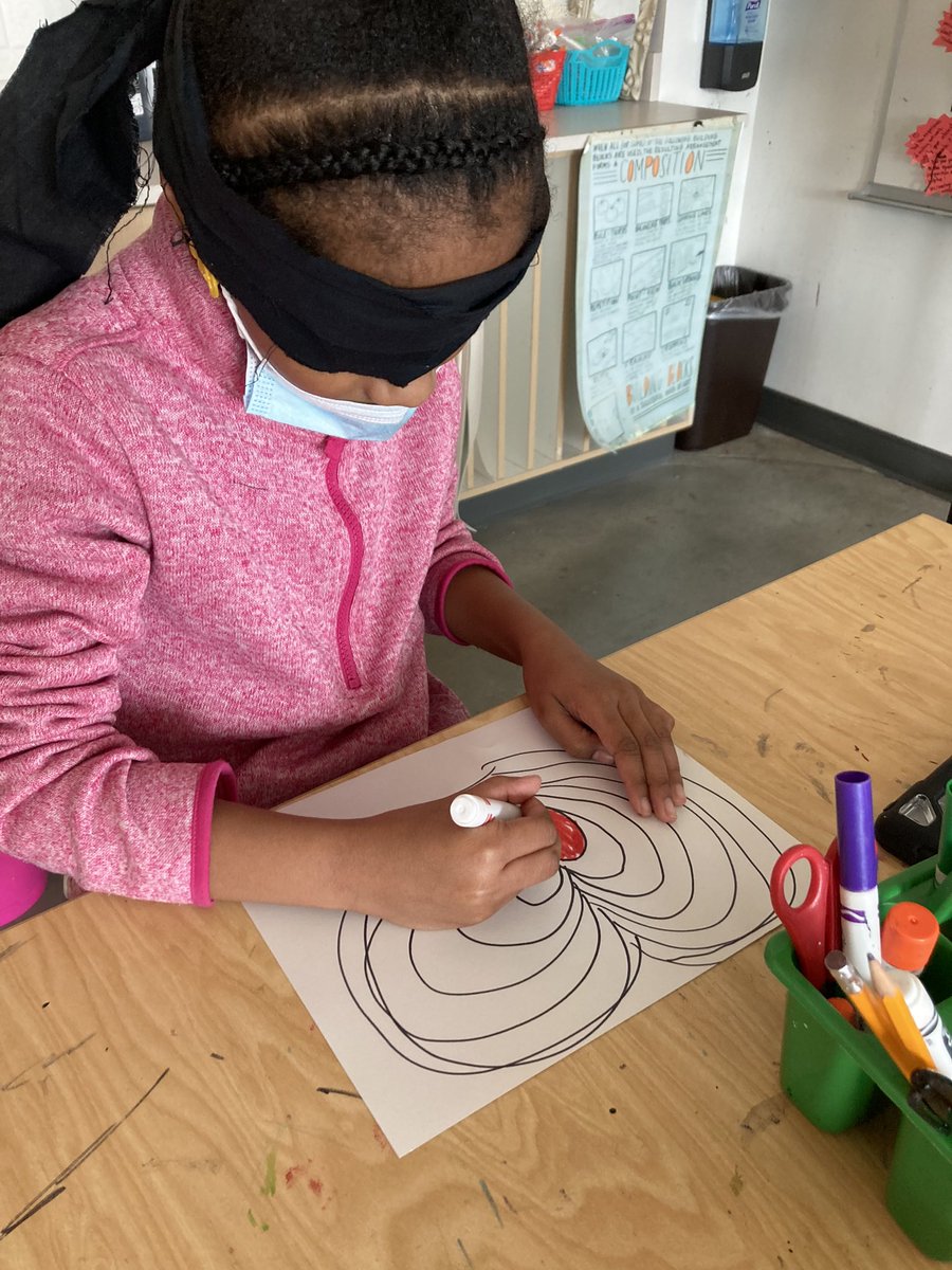 VandoraART's tweet photo. For Disabilities awareness month we learned about a blind painter and explored making art while blindfolded! https://t.co/k5zvsaYfIi