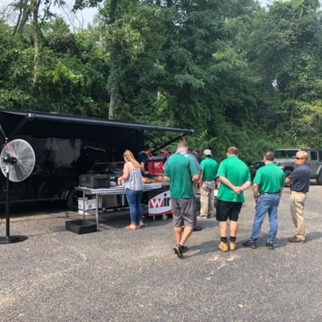 MocciaEnt's tweet photo. Another successful lunch with the Moccia Mobile Trailer! Thanks Kelly Products for letting us crash your parking lot and show off some @wincofoodservice, @welbilt_inc, and @metrofoodservice equipment. Be sure to reach out to sales@mocciaent.com and schedule a lunch for your team! https://t.co/1RdJRdYeie