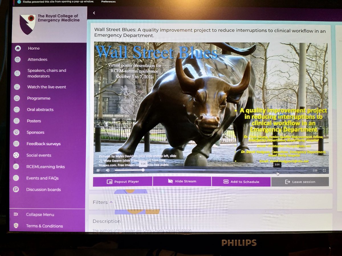 Take a look at <a href="/QI_REMIT/">RDH REMIT</a> Chris’ poster on #RCEMasc virtual poster gallery “Wall Street Blues” to find out how we’re tackling interruptions to clinical workflow in Derby ED.