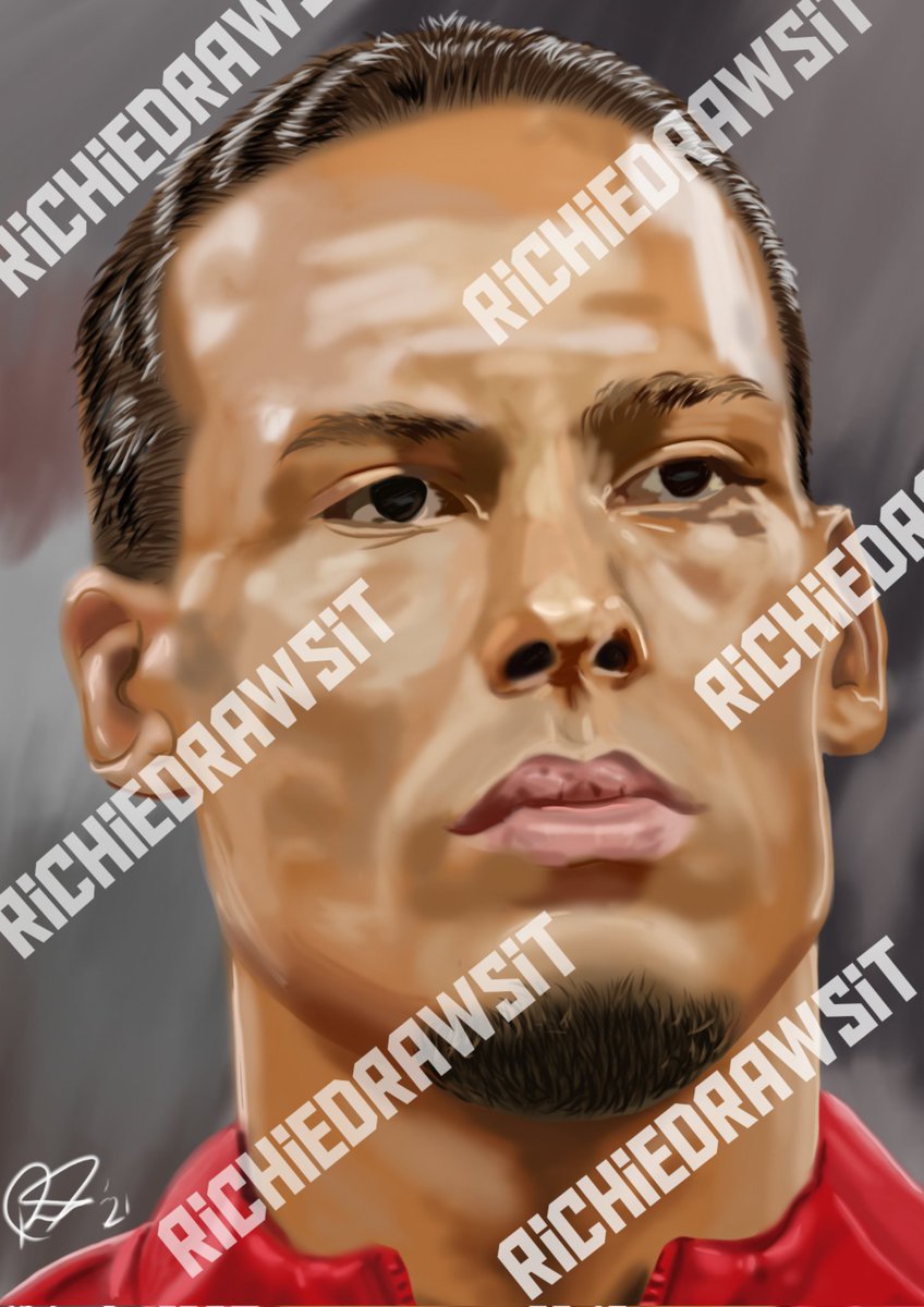 R3G11's tweet photo. @VirgilvDijk @andrewrobertso5 Seen your fifa ratings video lads. Top notch. What do you think of my digital portrait of virg? https://t.co/u32AqQWM17