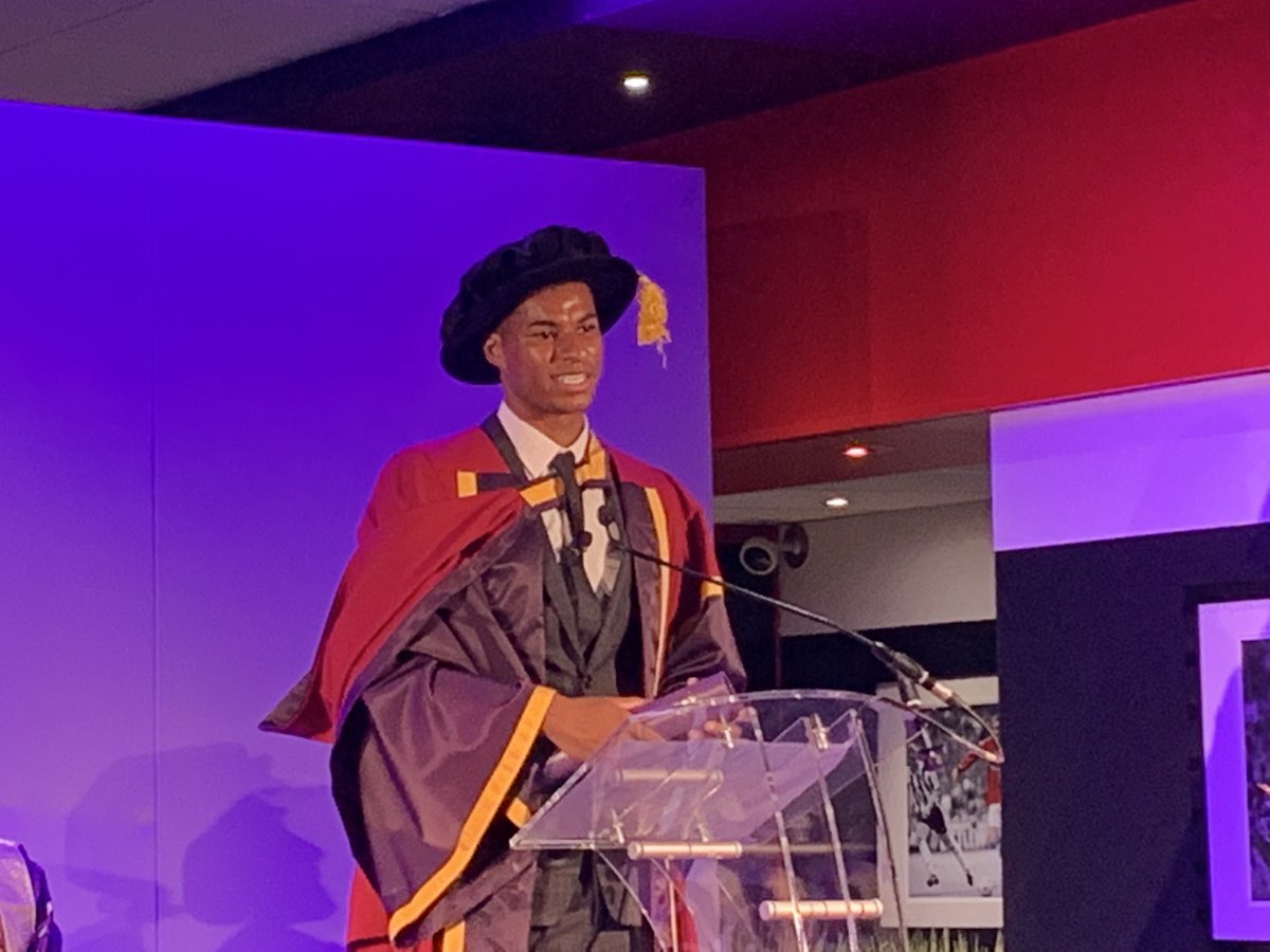 He’s now Dr Doctor Marcus Rashford of the University of Manchester