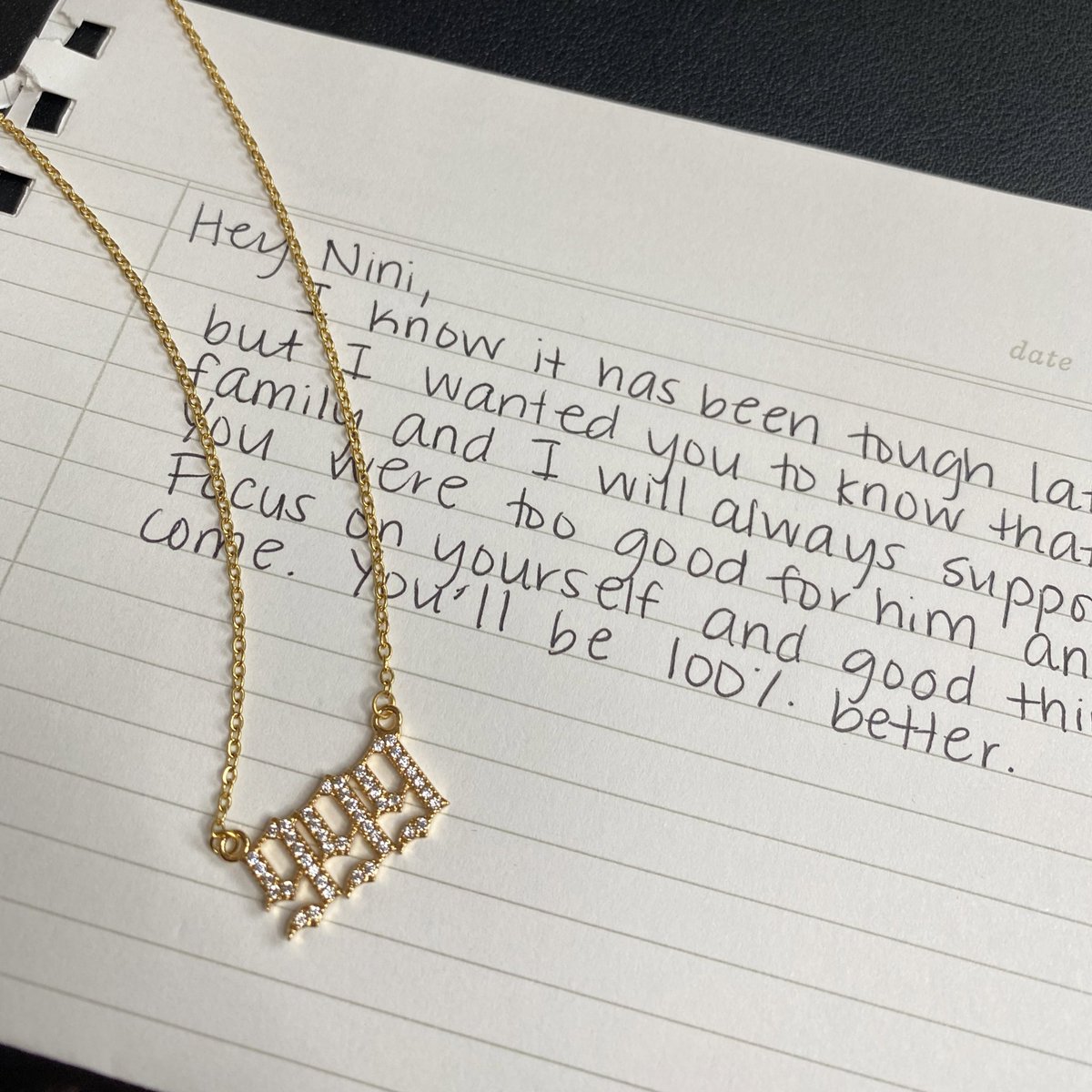 sylvia_m76's tweet photo. I told my sister that my boyfriend cheated on me and a week later she got me an angel necklace and wrote me this note, she said 999 means release 🥺💖 https://t.co/iQWGrDx8Gc