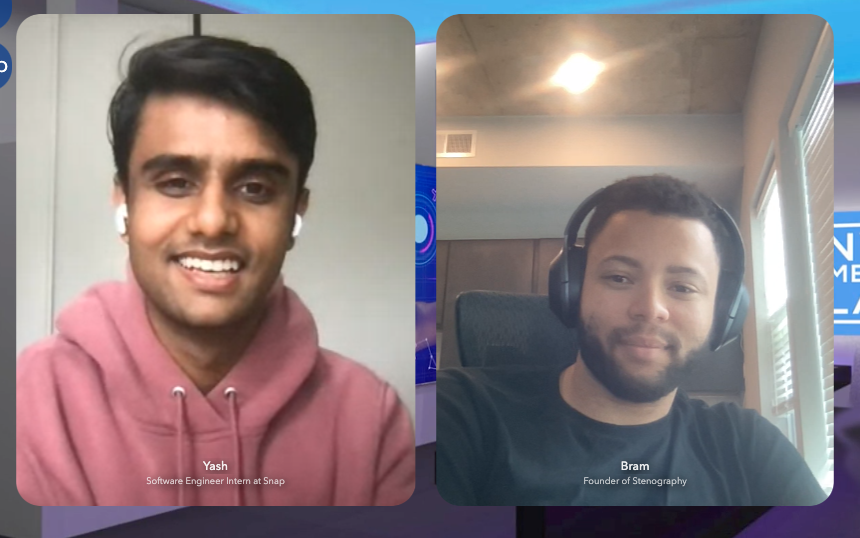 "We need more diverse people in the space coming up with demos that engineers wouldn't necessarily think of." 

<a href="/OpenAI/">OpenAI</a> Dev Ambassadors <a href="/itsyashdani/">yash</a> &amp; <a href="/StenographyDev/">Stenography</a> talk automated #AI &amp; the arts for #Summit21 #FutureImperfect 🙌🧠🎨