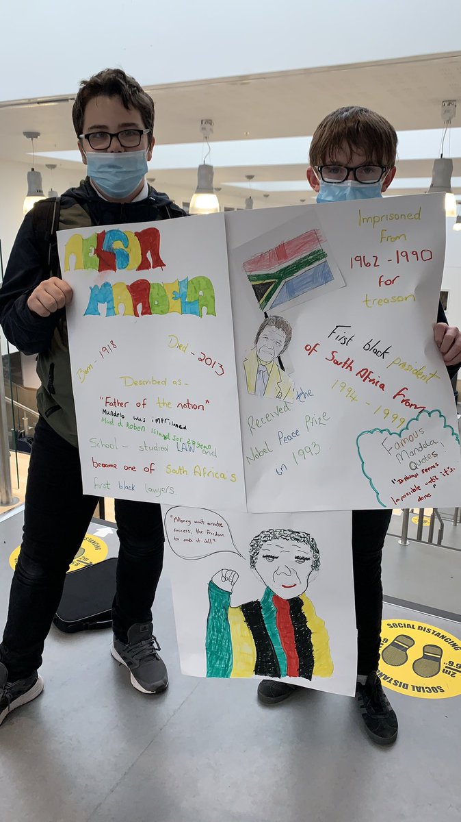 October is #BlackHistoryMonth  &amp; these two #S3Modstars✨ created this fab #poster about Nelson Mandela! They surprised me today and made me so happy &amp; SO proud!
Big thanks to @TeamSfL20 &amp; especially Miss Lawson! What a team! #AimHigher 
(they were also VERY proud &amp; asked for 📷)