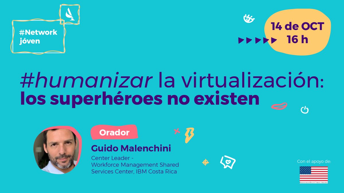 AmChamArgentina's tweet photo. Guido Malenchini de @IBM Costa Rica nos acompaña en el 4° encuentro de #NetworkJoven.
🌐Te invitamos a reflexionar sobre lo que mostramos, lo que hacemos y lo que somos con foco en las relaciones de trabajo.
✍️¡Inscribite! ➡️https://t.co/04E13mnTwZ
📆Jueves 14 de oct a las 16h. https://t.co/fHvgU2xsGw