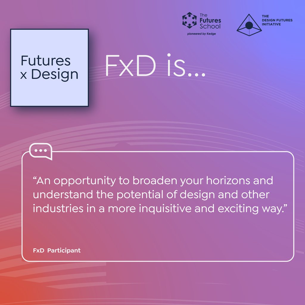 What is #FxD all about? Here's what our amazing participants said.

Our next #FuturesxDesign session, in partnership with <a href="/learnforesight/">The Futures School</a>, is coming Friday, 10/22 &amp; Saturday, 10/23!

Check it Out!
bit.ly/fxd-apply

#speculativedesign #speculativefutures