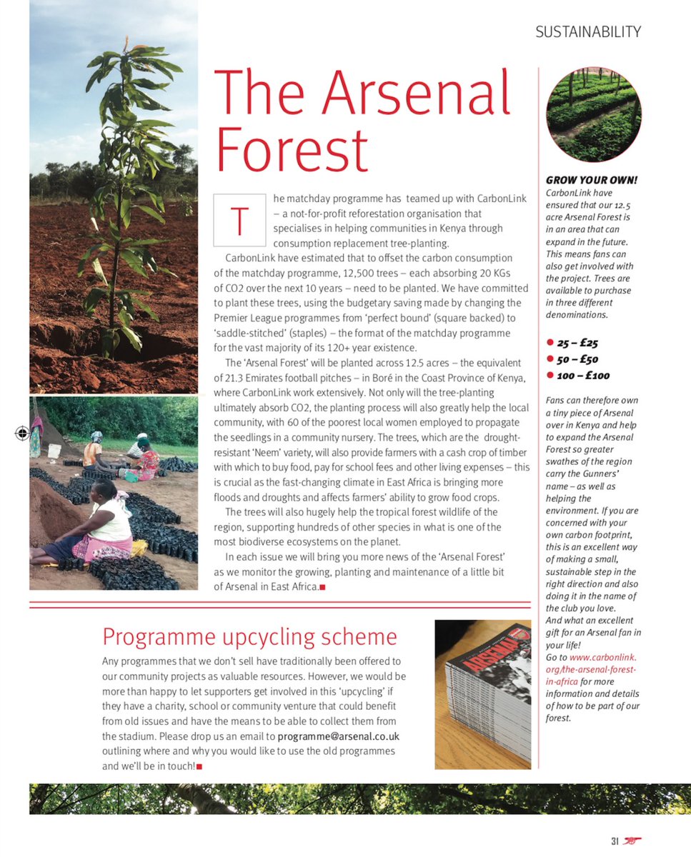 PabloMV5's tweet image. 💡I love this idea in the @AFCProgramme and want to get involved.

🌳 If this post gets 500 RTs, I’ll add 500 trees to The Arsenal Forest!

🔴⚪️ Come on green Gunners!