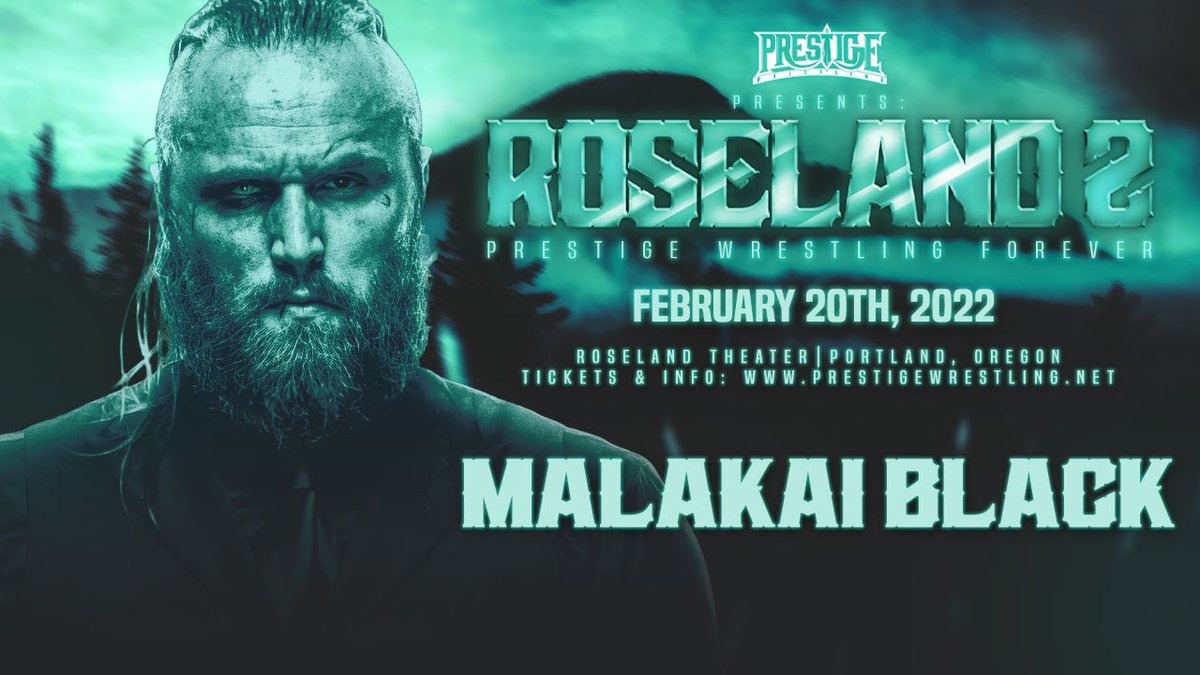 WrestlePrestige's tweet photo. For 1 night only the Rose City becomes the House of Black.

@TommyEnd makes his Prestige Wrestling debut on February 20th in Portland!

VIP tix on sale tomorrow (Oct. 8th) at 5:00 PM PST - Use code FOREVER2022 for access!

Tix: https://t.co/923RtPzyNl

⬇️ VIP info in replies ⬇️ https://t.co/tTFIlSGpV6