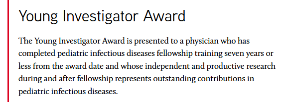 Congratulations to <a href="/kmess44/">Kevin Messacar MD PhD</a> for being honored by <a href="/PIDSociety/">PIDS</a> with the Young Investigator Award for his research and advocacy on AFM, CNS infections, &amp; diagnostic stewardship #idweek2021. We're proud to have him in Colorado and regret having prematurely aged him in a prior tweet
