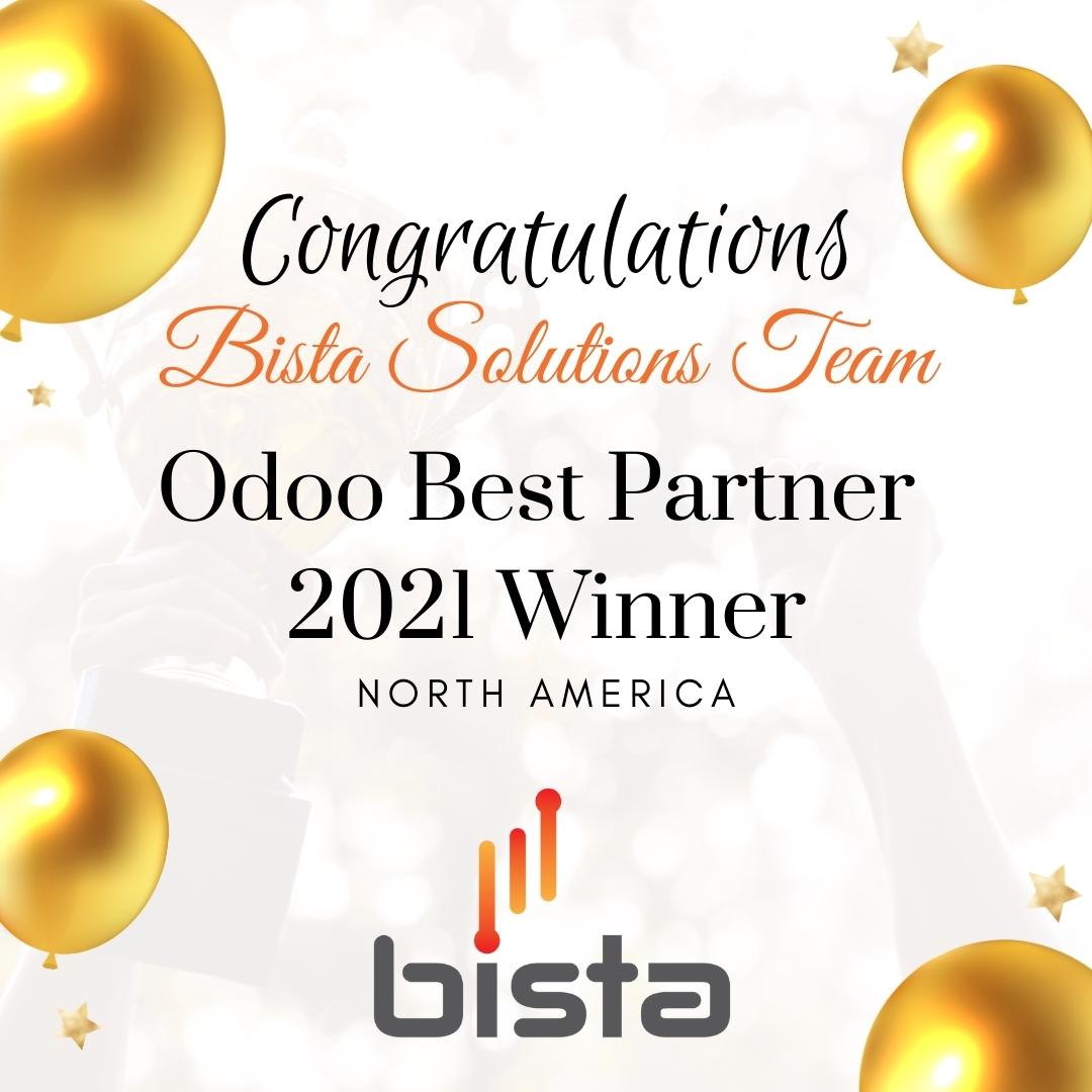 BistaSolutions1's tweet image. Announcement: it is with great pleasure we announce that Bista Solutions has won the #Odoo Best Partner Award 2021 - North America! Congratulations Bista team! #odoobestpartner2021
.
.
.
#odooexperience2021 #odoogoldpartner #odoopartner #odooerp #erpconsultant #odoobestpartner