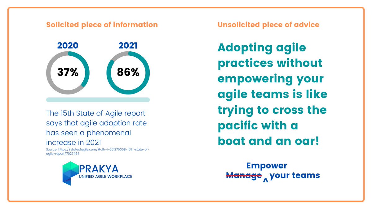 Prakya360's tweet photo. The world is increasingly being agile. It's time to question, are you really equipped well to go agile. What will happen to your teams if you give them a boat and an oar to cross the pacific?
#agile #agileteams #empower #selfdirectedteams https://t.co/kFeIwGBWp5