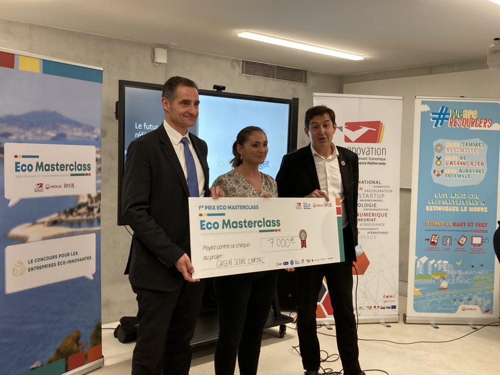 🥇🏆 1er prix remis par la <a href="/metropoleTPM/">Toulon Provence Mediterranée</a> : <a href="/ScoreCapital/">Green Score Capital</a> ! Startup hébergée à <a href="/TVT_Innovation/">TVT Innovation</a>, sa mission est de proposer aux entreprises des indicateurs de performances énergétiques et écologiques pour l’aider à faire évoluer ses pratiques. #toulon