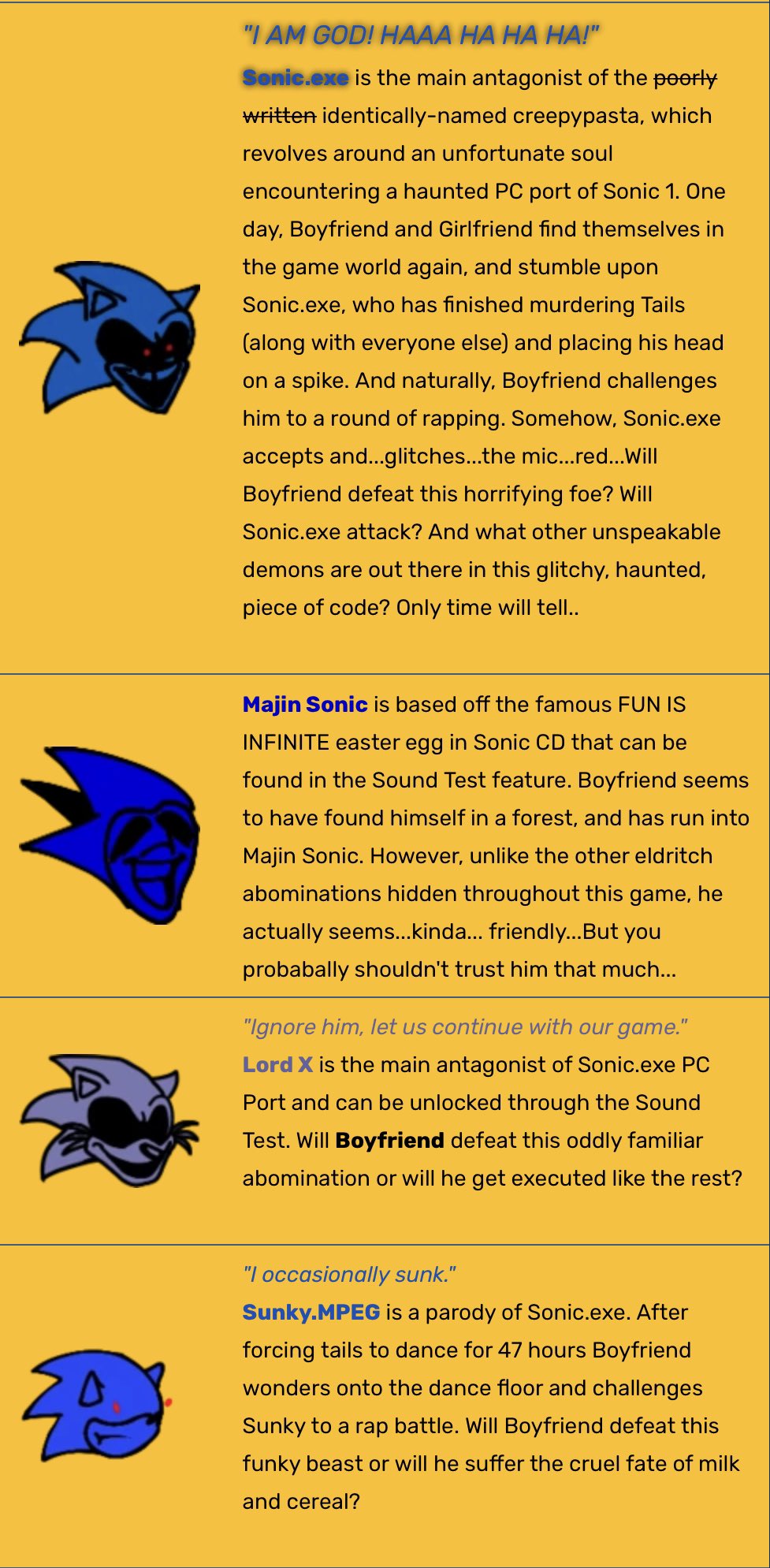 Sonic.exe's Funkipedia says that the antagonist of the new song will be  Sonic from the PC port. Is it this one? : r/FridayNightFunkin