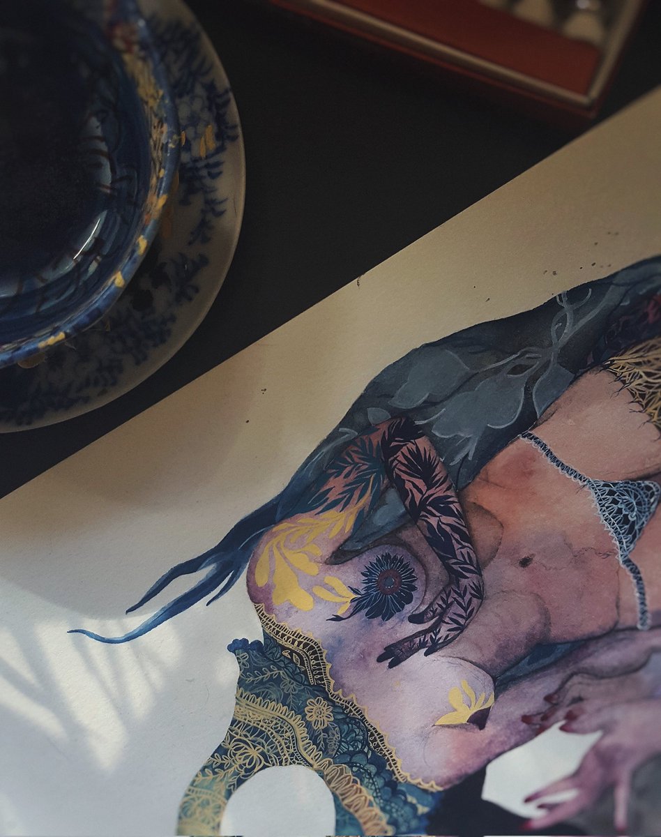 noelsmithart's tweet photo. Working with watercolor. Images that persist.  #waterwitch https://t.co/8D9U8EY89E