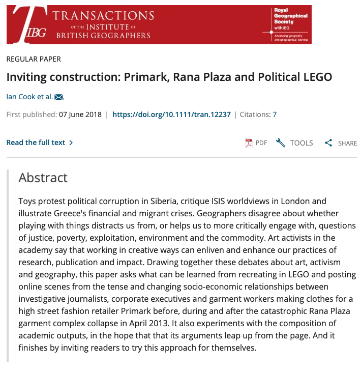 followthethings's tweet photo. It's behind the scenes in Ian et al's 2018 @RGS_IBG Transactions paper 'Inviting Construction: Primark, Rana Plaza & Political LEGO', intros a #LEGOLab process trialled with @Blood_Bricks @K_Brickell & rushes past an iconic @UCU-stanning dream boss https://t.co/9b0yi3emD5 https://t.co/f9CT3DXOHB