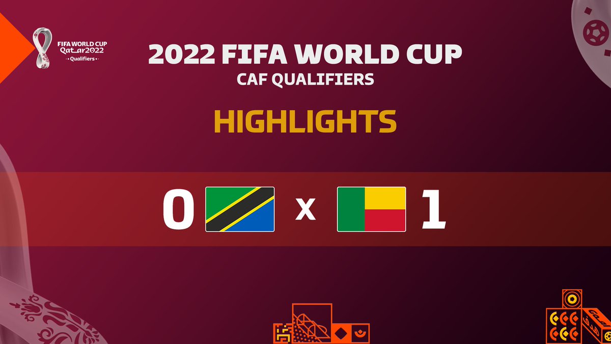 🎥 Match Highlights: 🇹🇿 0-1 🇧🇯

Benin sits on top of its group after winning against Tanzania 🔝

via @FIFAWorldCup | #WorldCup | #WCQ