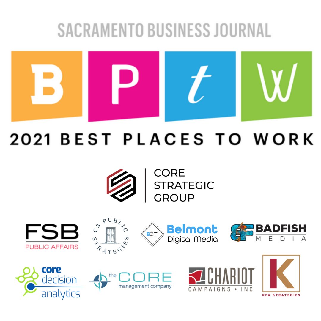CoreStratGroup's tweet photo. CSG is honored to be recognized as one of the 2021 Best Places to Work by @Sacbiz! Thank you to our team members across all of our companies who voted for us to be nominated. 

Join one of the Best Places to Work! We are hiring: https://t.co/yDUyhKM92v https://t.co/lGEp7k4tmx