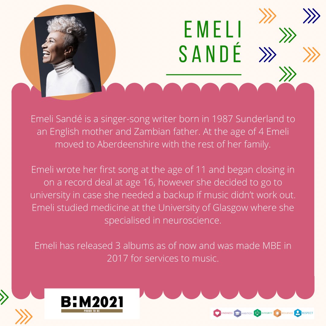 HillheadHS's tweet photo. Today’s notable figure for Black History Month is Emeli Sande. Well done to Ross, one of our school prefects who read out the information via the tannoy this morning. #BlackHistoryMonth #BHM2021 #BHM #BHMHHS https://t.co/vG9YLJPp6O