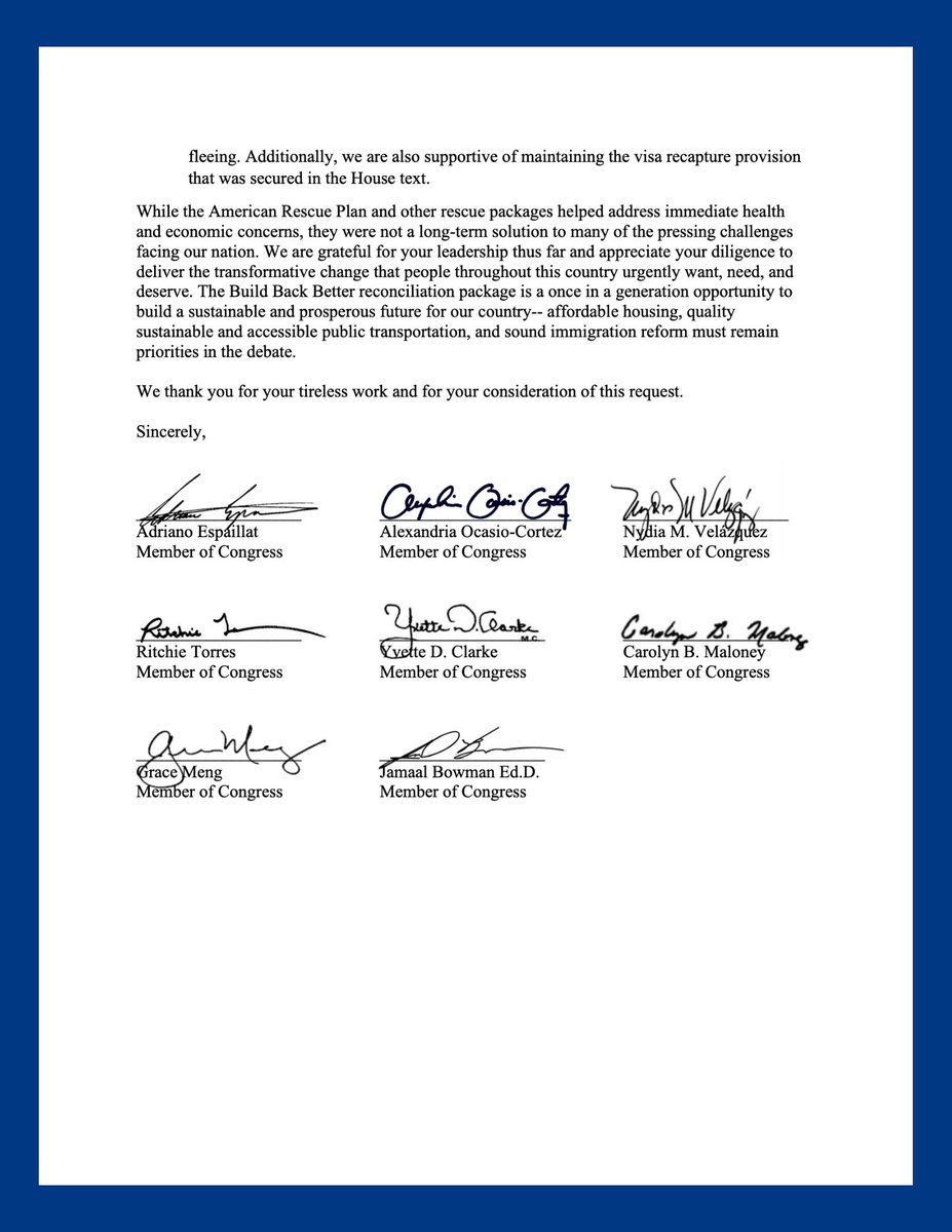 RepEspaillat's tweet photo. Going big and bold is the only way we can recover from this pandemic — full stop. 

That's we're calling on leadership to prioritize public housing, immigration reform and transportation in low-income communities as negotiations continue for the Build Back Better Act. https://t.co/8Cko9khorv