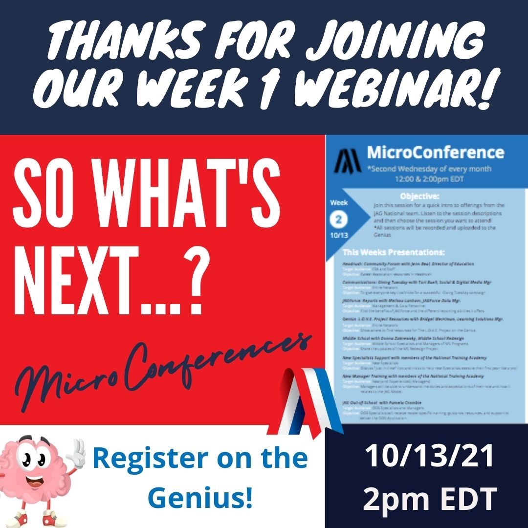 GeniusJag's tweet photo. Big thanks to all you joined us today to learn more about our weekly webinars and the L.O.V.E. Project! Don't forget to #ChecktheGenius to register for next's week's MicroConference Session! The link to register will be in the comments! https://t.co/SwTFsd3BDP