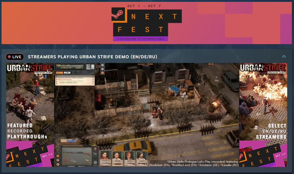 UrbanStrifeGame's tweet photo. It was an amazing experience to attend our first Steam festival and it gave us exactly what we wanted - your feedback to make the game better. The 100 places jump up the Most Wishlisted games was just the cherry on top of that. From all of us, a big THANK YOU!
#SteamNextFest #tbs https://t.co/C4cdoIseIv