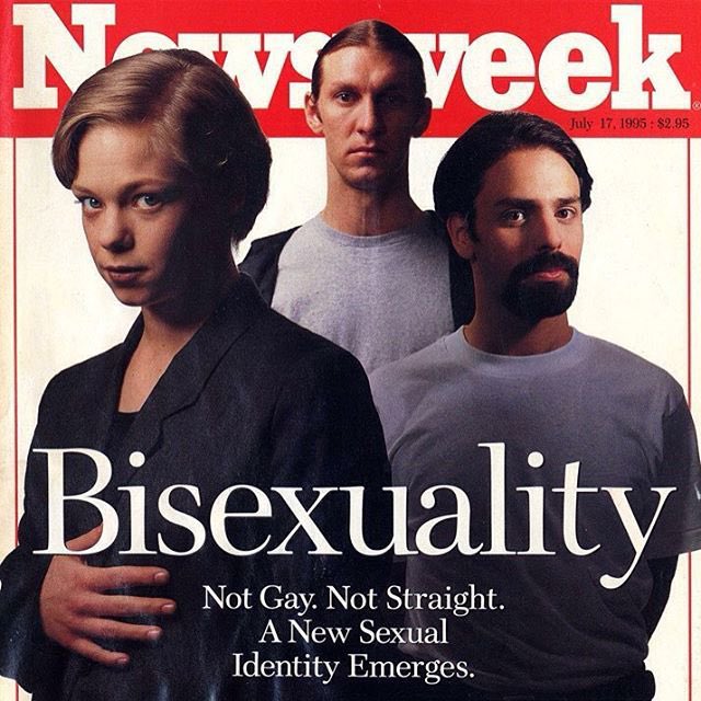 gothyearbookaf's tweet photo. The iconic Newsweek bisexual cover people look like they are a reformed 90’s trip hop act that’s closing out day 3 at Pitchfork Fest https://t.co/iayNQ2zUWU