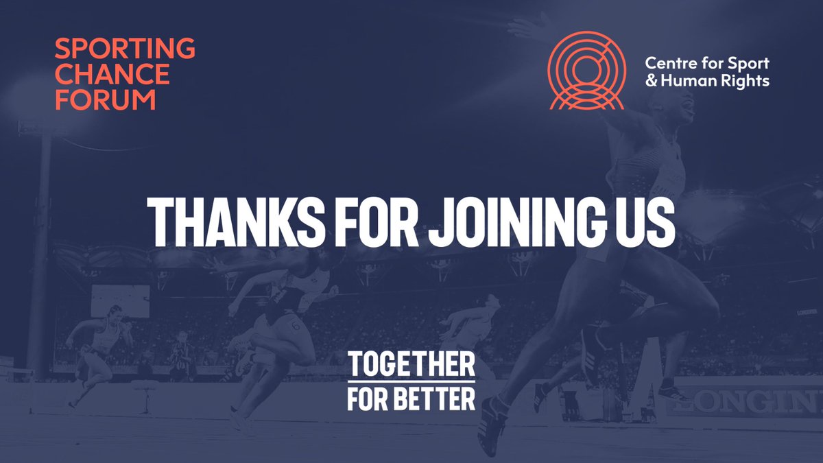 SportandRights's tweet photo. And that's a wrap on #SCF21! Thank you everyone who joined us this week, & to all speakers & moderators for sharing expert knowledge & experiences 👏 All replays will be available with subtitles on our YouTube channel soon & watch this space for the highlights #TogetherForBetter https://t.co/dVoNBU4eSU