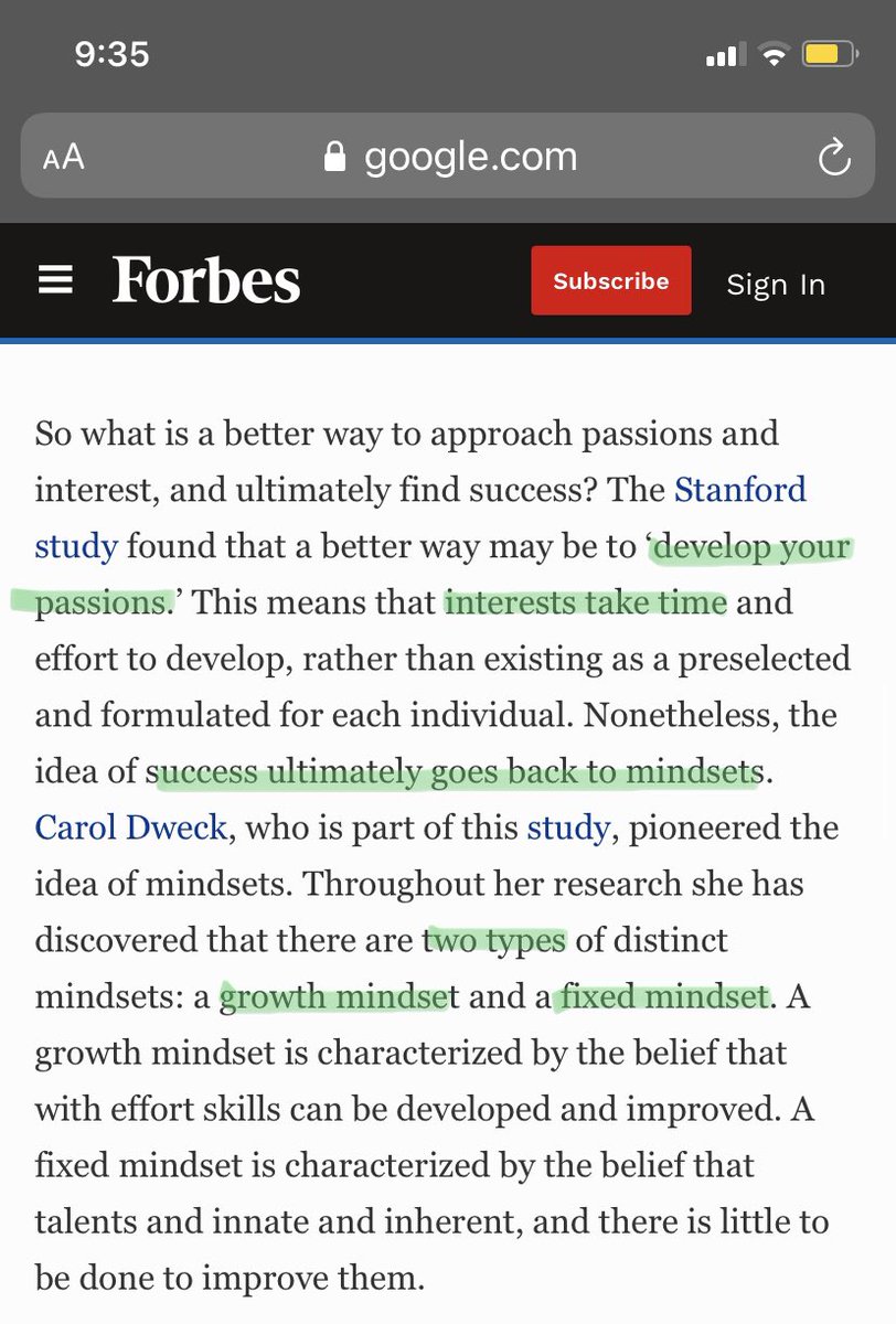 Kashish_003's tweet photo. I couldn’t think of more than 4 ‘passions’ in this weeks’ 241 tutorial 

However, this article I read based on a Stanford study made a lot of sense. Do you guys agree? 
#bcm241 https://t.co/z1gOwiupwK