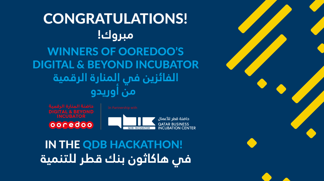 QBICqa's tweet photo. Congratulations to the winners of Ooredoo's Digital & Beyond Incubator in the #QDBHackathon.
Stay tuned for more!
#qbic #entrepreneurship #Qatar #QDBHackathon #Ooredoo #digitalandbeyond #LSP15" https://t.co/Oe9e3ymyAz