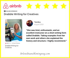ad_hemingway's tweet photo. Take a look at the reviews. I love teaching people from all over the world through 
@Airbnb
 online experience. 

#DRABBLE #WritingCommunity #WritersSupportingWriters #writerlife https://t.co/roNYvieQcQ