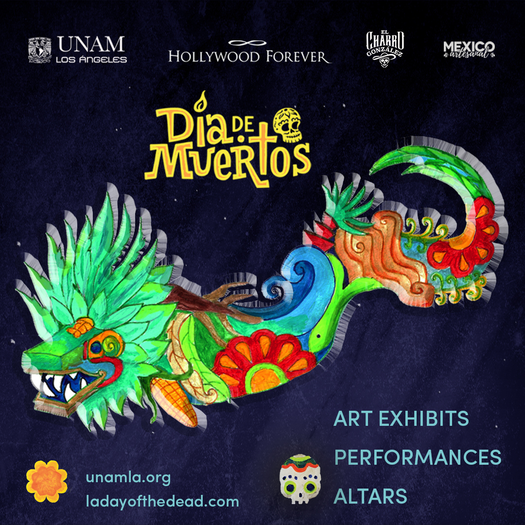 UNAM_LosAngeles's tweet photo. 💀 ¡No te pierdas nuestra celebración de #DíaDeMuertos en el @hwdforever! Tendremos arte, narraciones, y muchas sorpresas para ti. Adquiere tus boletos en: https://t.co/VbuaAoWgMc ¡Ahí nos vemos! *Arte por Isela Design 🖼
#UNAMLA #UNAMInternacional #DayOfTheDead #LADAYOFTHEDEAD https://t.co/e6t6Y69fDw