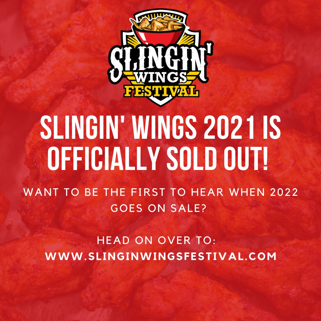 🔥 SLINGIN' WINGS FEST 2021 IS SOLD OUT 🔥 Thank you to everyone who bought tickets! 
⁠
slinginwingsfestival.com⁠
⁠
#slinginwingsfestival #winglover #letsgetsaucey #coldbeeratl #atlantafoodie #festival #foodie #stufftodoatl #discoveratlanta #hotsauce