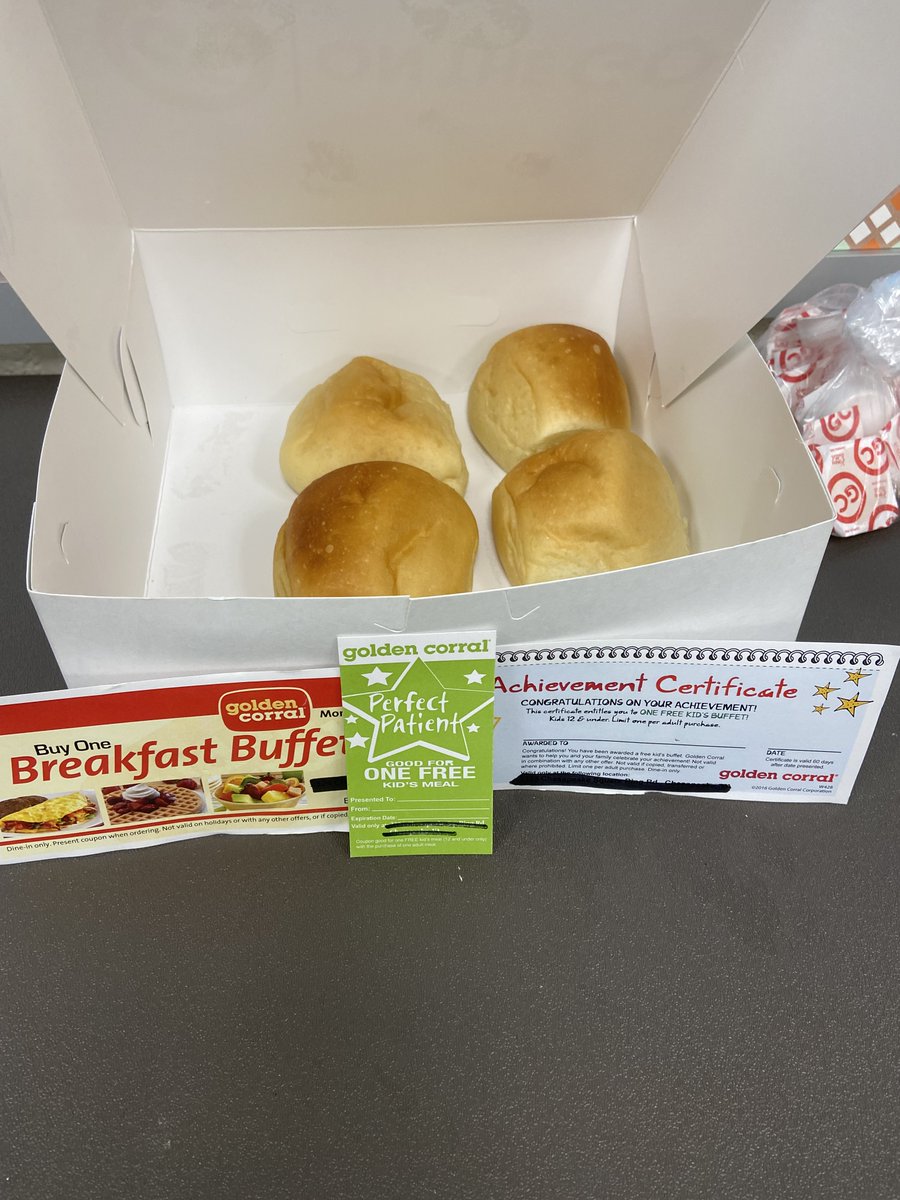 Thank you to Golden Corral for visiting Mullen today. They dropped of some wonderful rolls for the staff. They also left achievement certificates for students to earn a free kid's buffet. #goldencorral @goldencorral